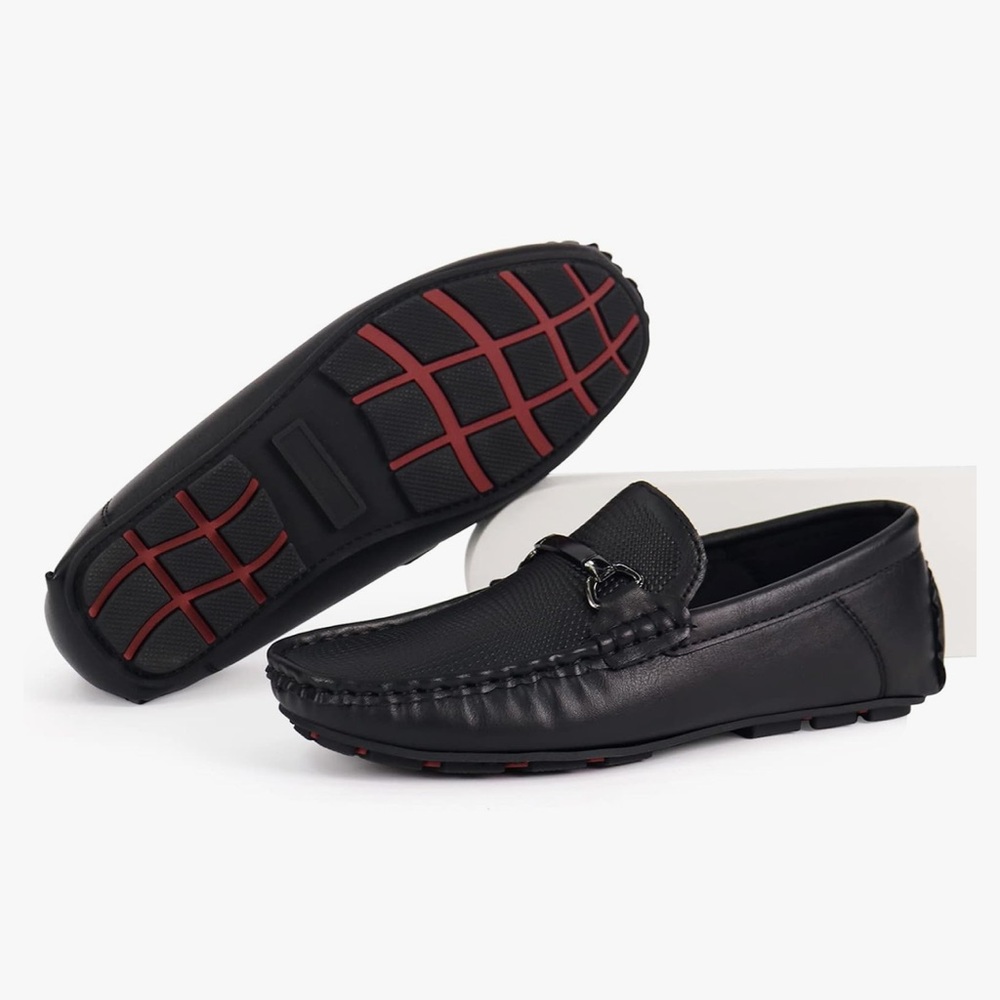 JABASIC Kids Penny Loafer Casual Slip-On Moccasin Flats Boys Dress Shoes